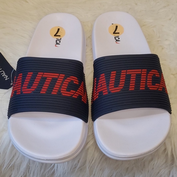 Nautica Alida Men/Women Slides Navy/Red Size 7 - Picture 7 of 7
